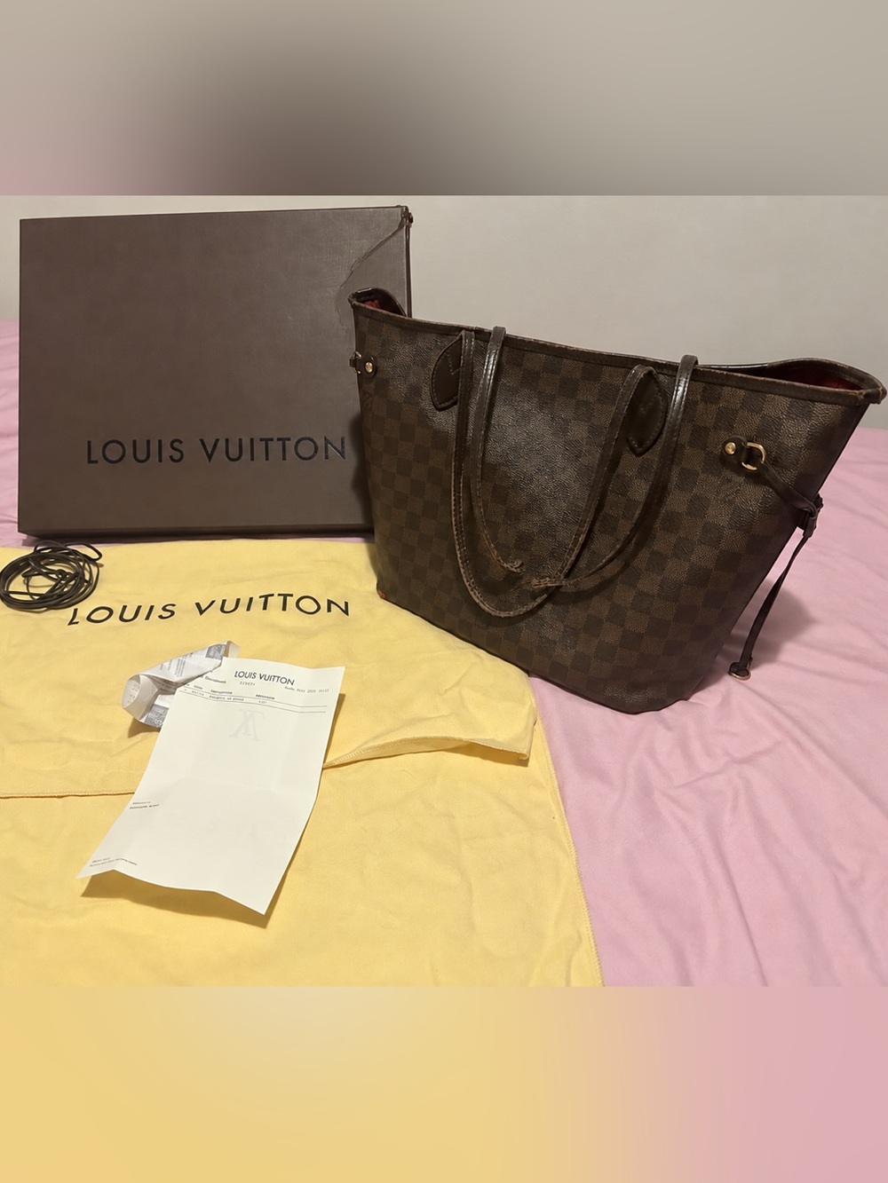 Louis Vuitton Neverfull MM Damier Ebene Authentic – Repair Project Full Set